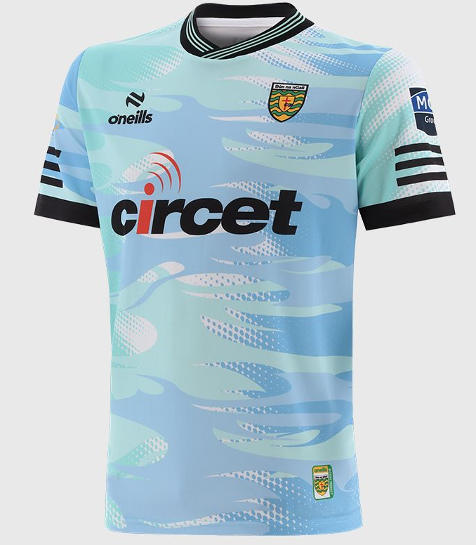 Donegal GAA Official Training Jersey Adults 25 Mnt/Sky/Blk