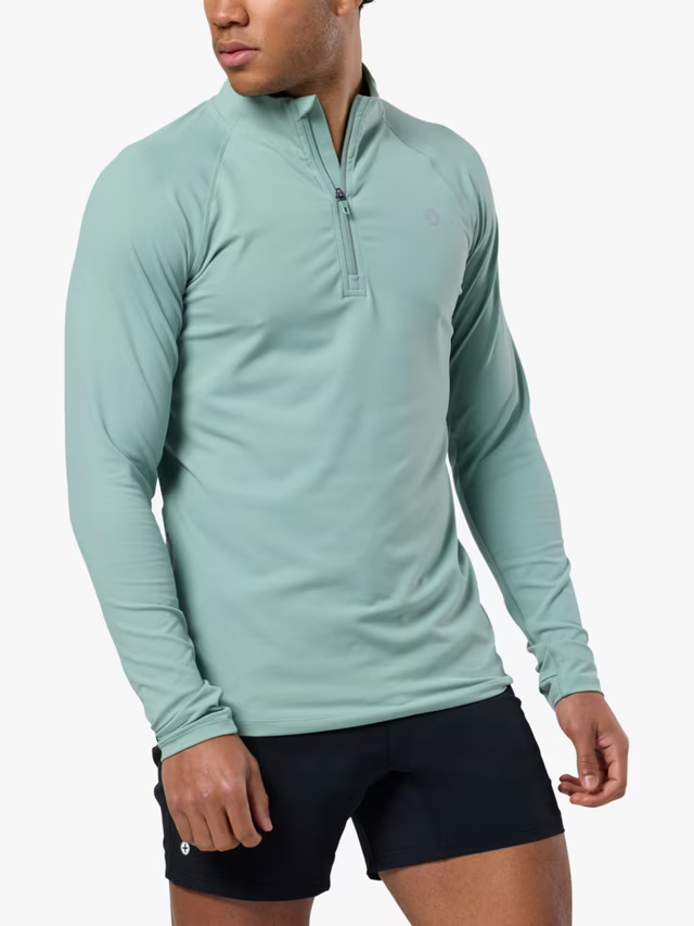 Gym + Coffee Relentless 1/4 Zip M Summer Green