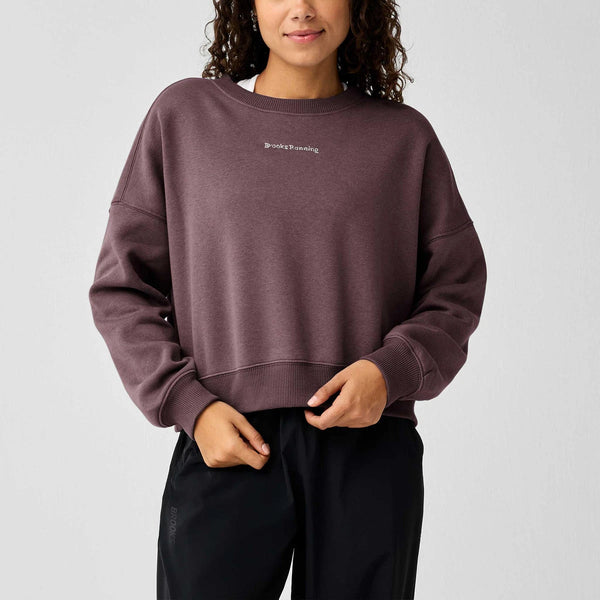 Brooks Movement Cropped Sweatshirt Womens- Bone/Cocoa