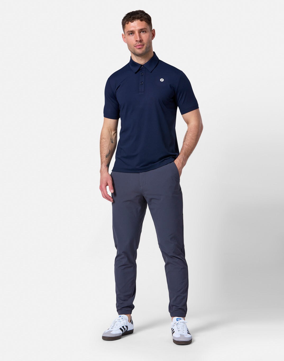 Gym + Coffee Polo Tee M Obsidian