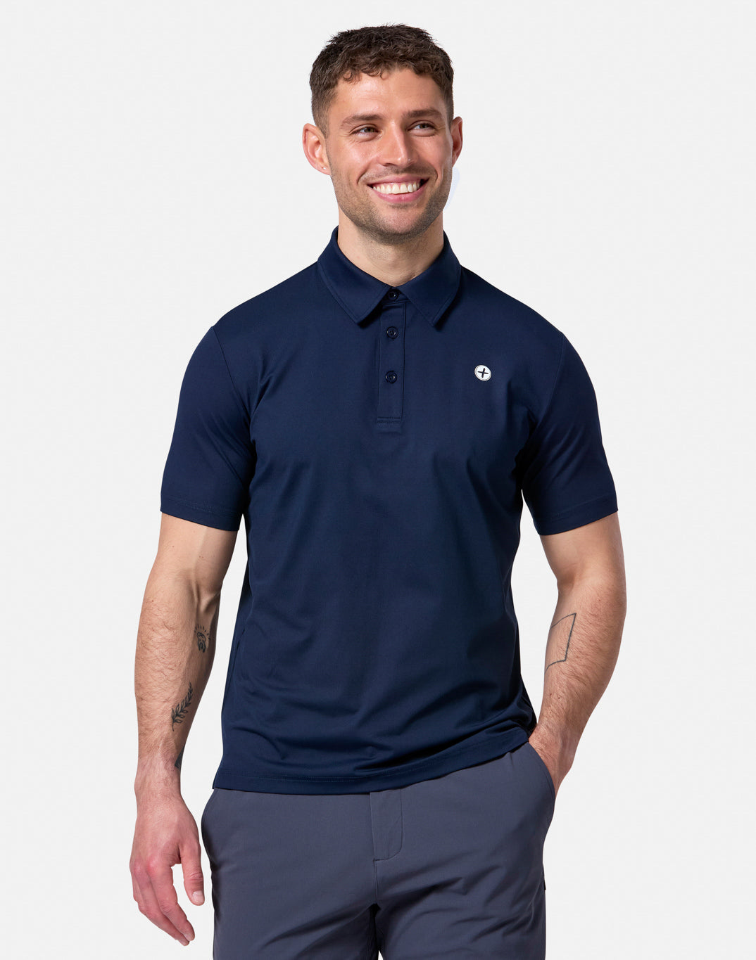 Gym + Coffee Polo Tee M Obsidian