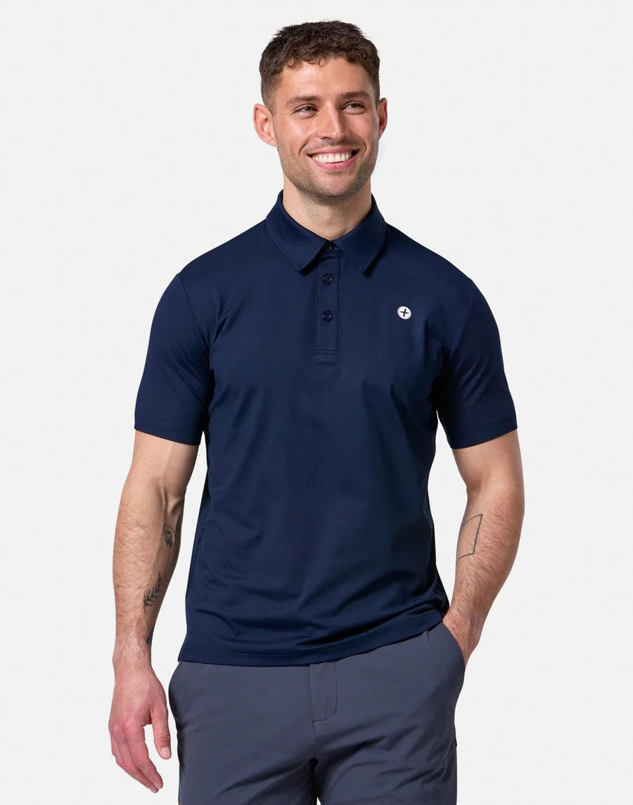 Gym + Coffee Polo Tee M Oasis Blue