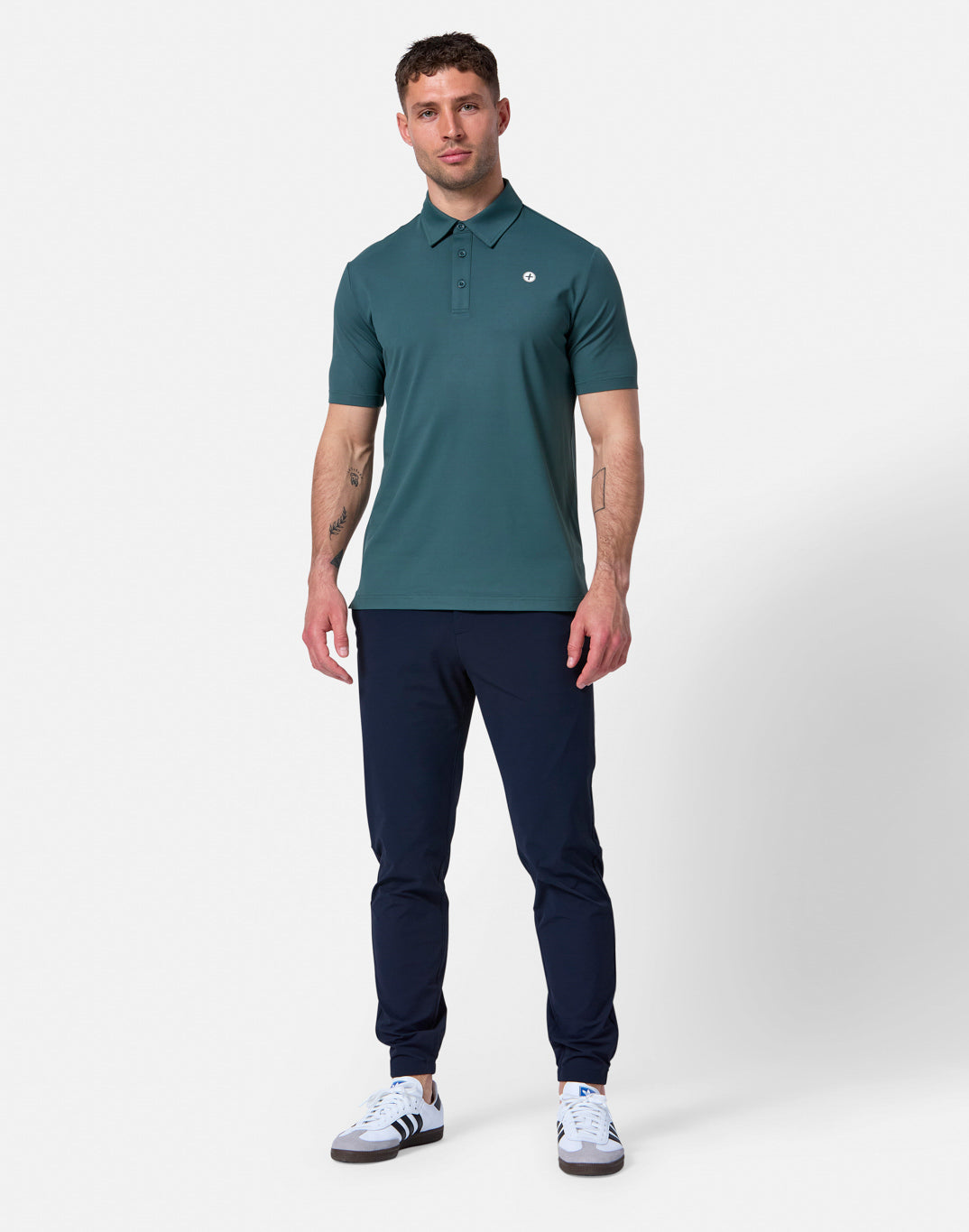 Gym + Coffee Polo Tee M Sage