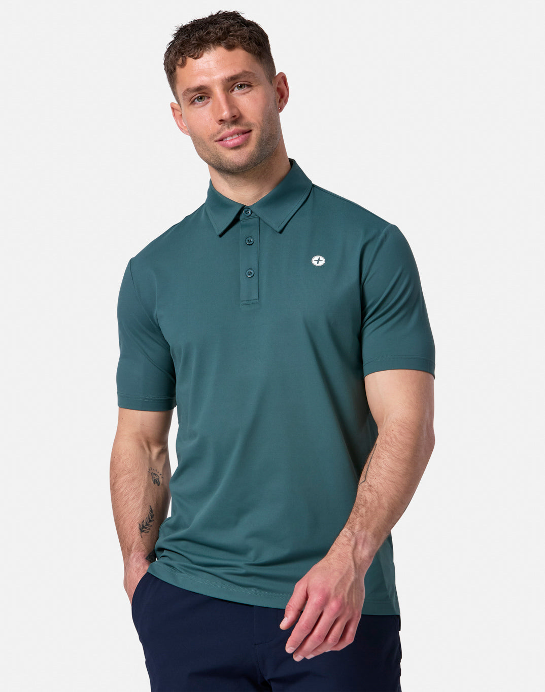 Gym + Coffee Polo Tee M Sage