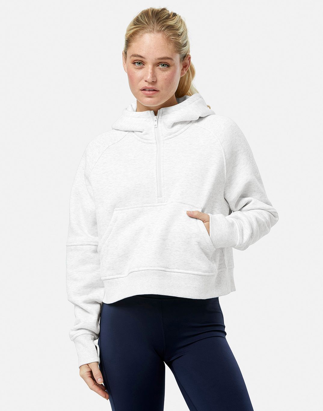 Gym + Coffee Sierra Half Zip W White Marl