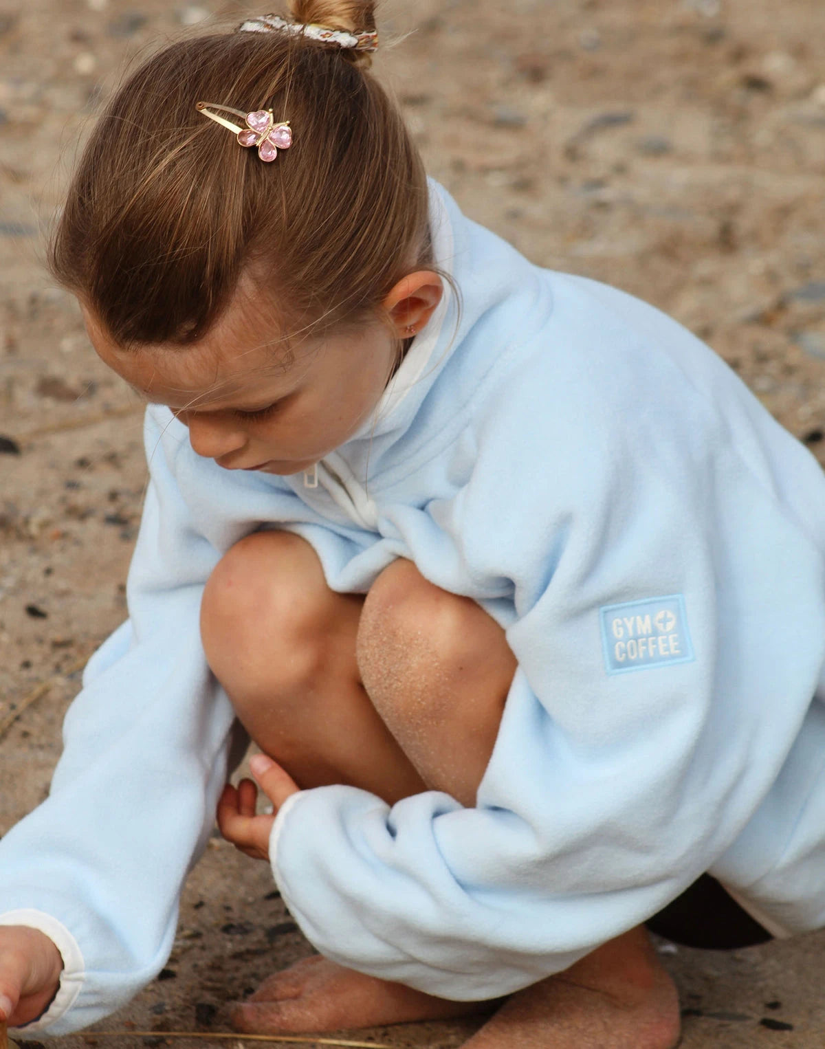 Gym+ Coffee Kids Polar Fleece in Glacial Blue