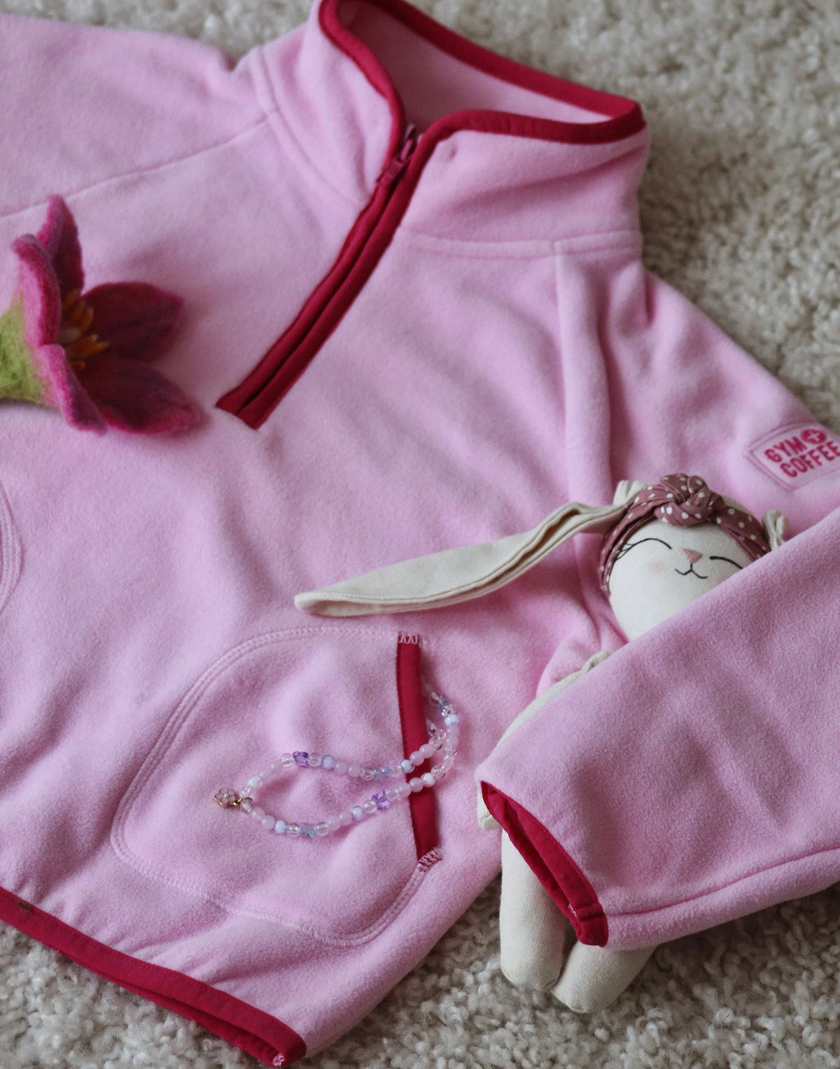 Gym+ Coffee Kids Polar Fleece in Pink Blossom