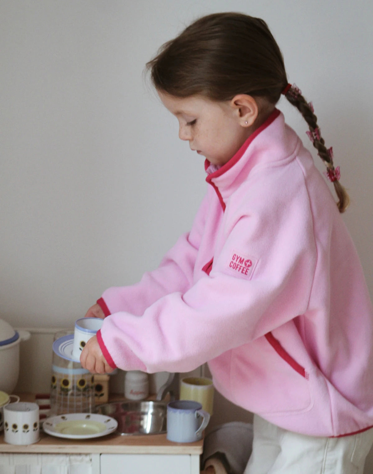 Gym+ Coffee Kids Polar Fleece in Pink Blossom