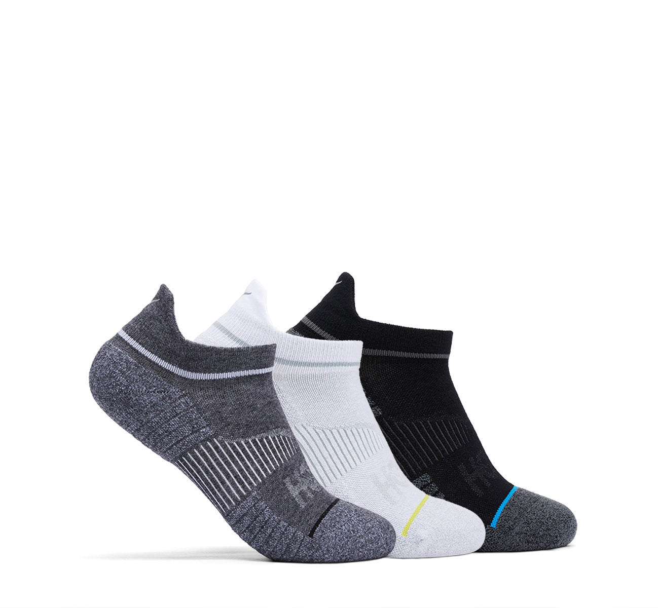 Hoka One U No-Show Socks 3-Pack White/Black/Grey