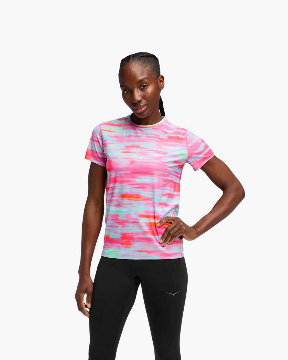 Hoka Airolite Short Sleeve 2.0 W Pink Blurr