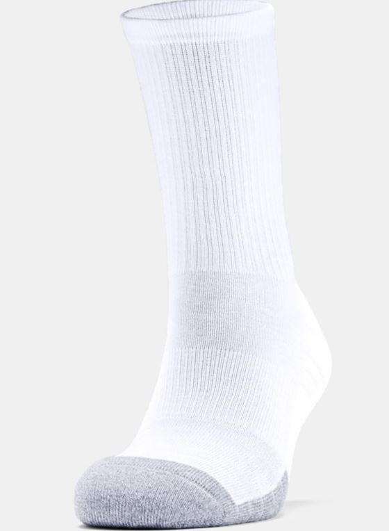 UA Heat Gear Crew Sock White