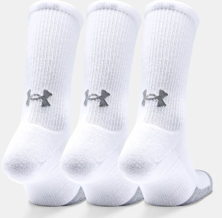 UA Heat Gear Crew Sock White