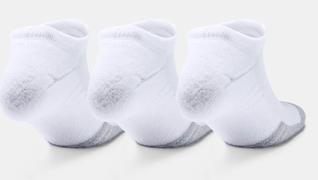 UA Heatgear No-Show Sock 3pk White