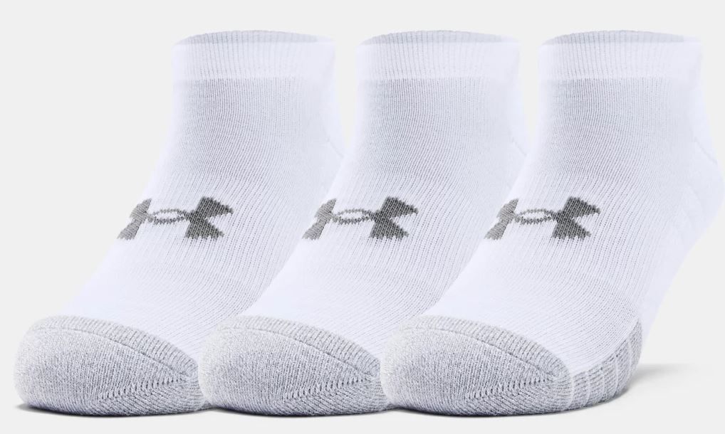 UA Heatgear No-Show Sock 3pk White