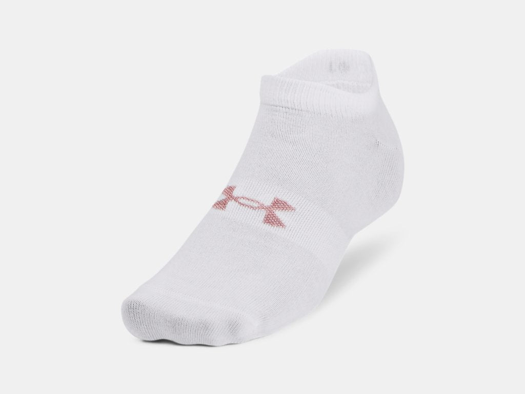 UA Essential No-Show Sock 3pk White