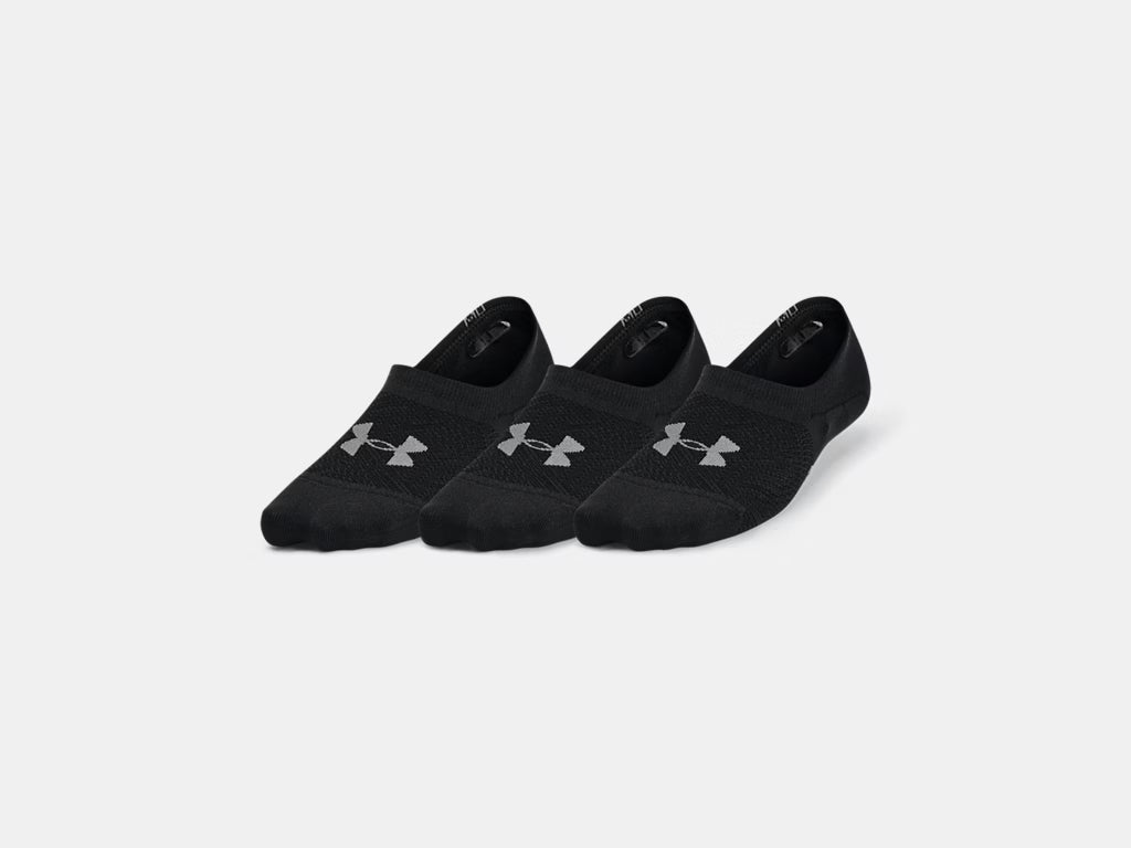 UA Breathe Lite Ultra 3-Pack Low Liner Socks W Black