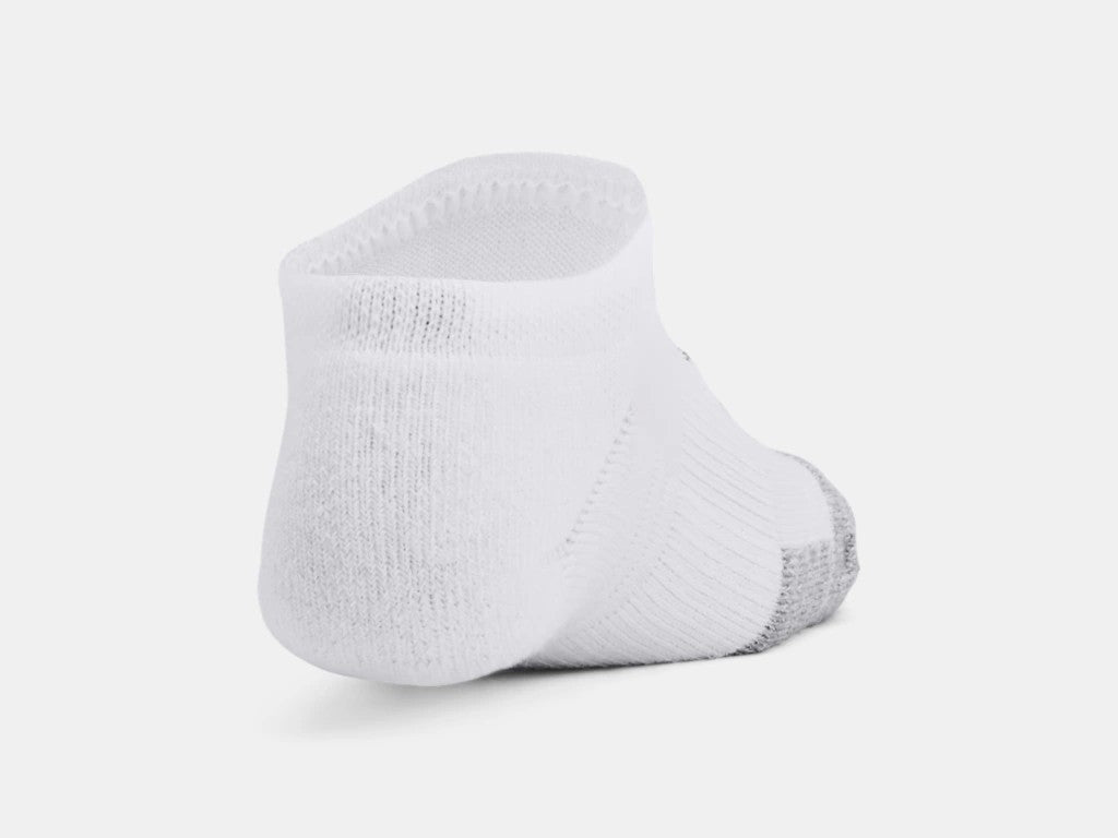 UA Kids' Heat Gear® 3-Pack No Show Socks White