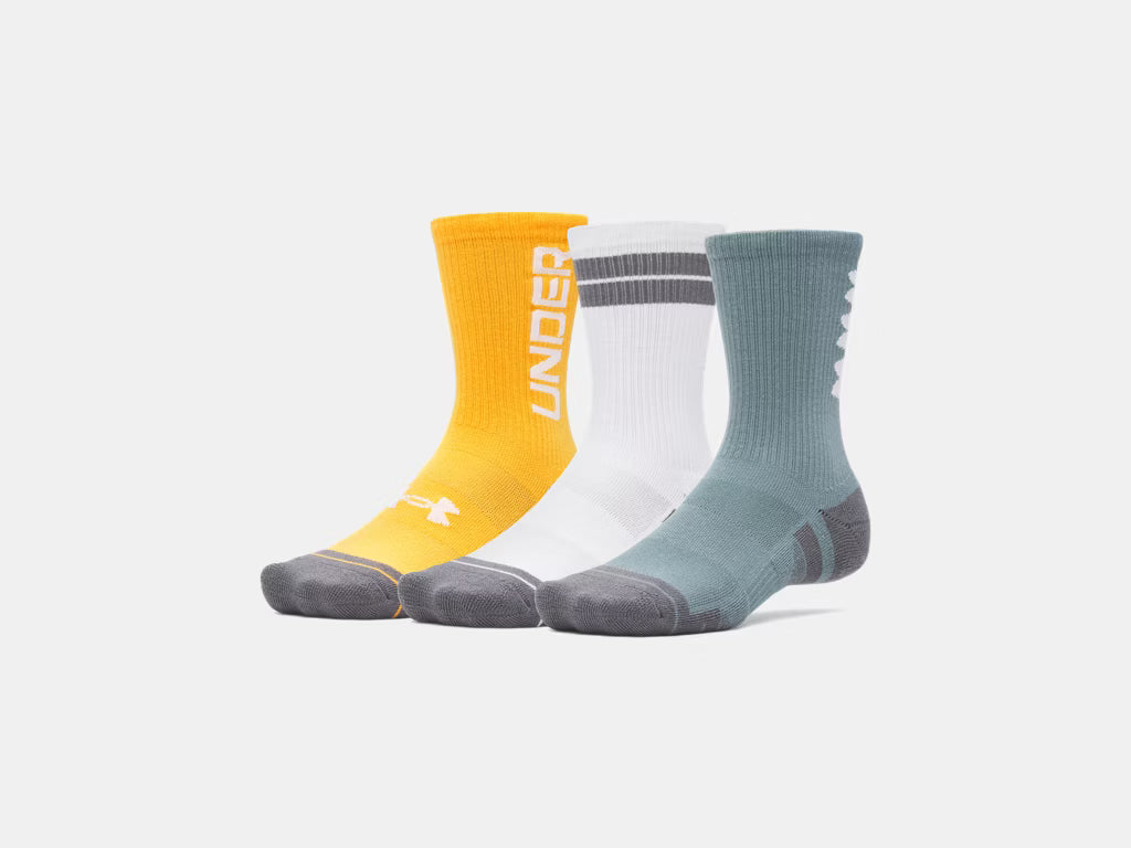 UA Unisex Performance Tech 3-Pack Crew Socks Jasper Blue