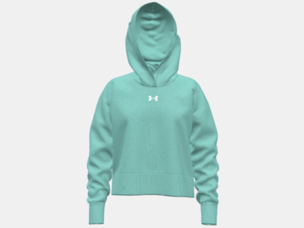 UA Rival Fleece Crop Hoodie Girls' Turquoise