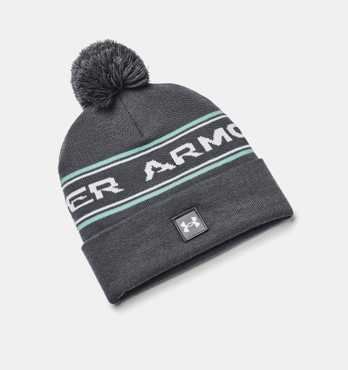 UA Pom Beanie Gry/Grn