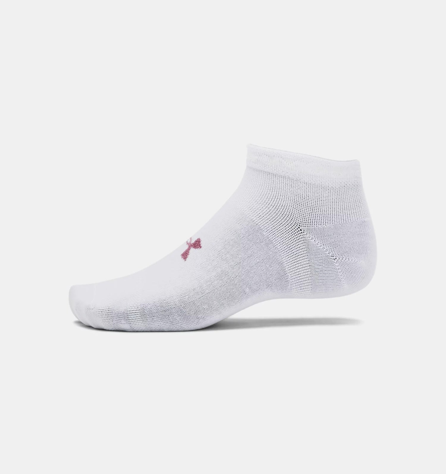 UA Essential Low Sock 3pk White / Pink Elixir