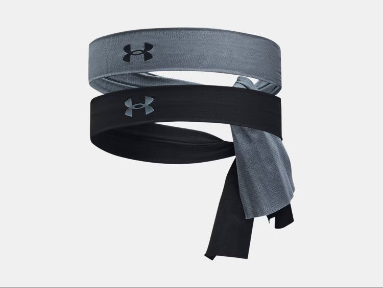 UA Mesh Headband 2PK W Gravel / Black