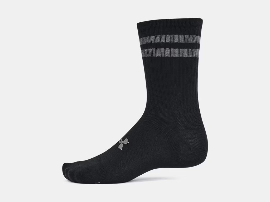 UA Essential Unisex 6-Pack Crew Socks Black