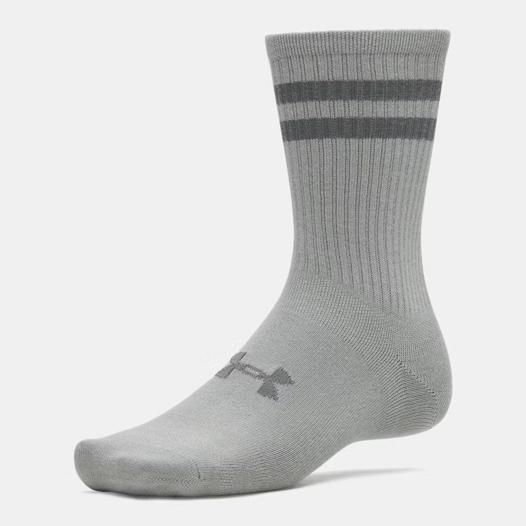 UA Essential Unisex 6-Pack Crew Socks Grey