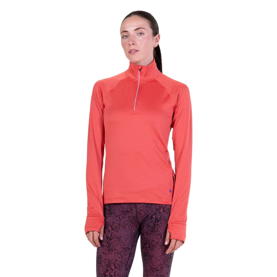 Ronhill Tech Winter 1/2 Zip Top W Sumac/Blue Violet