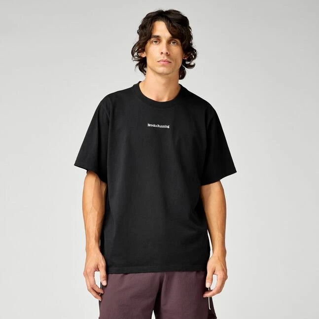 Brooks M Movement Heavyweight Tee Black/Bone
