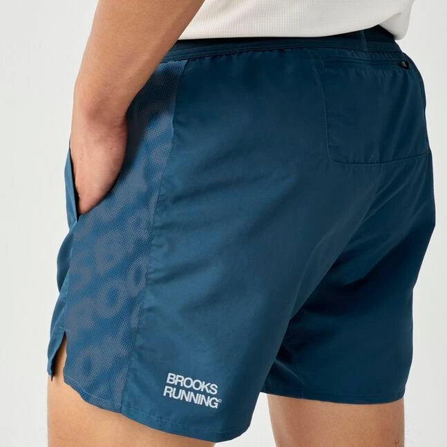 Brooks Dash Reflective Short Men's - Reflective Wordmark Indigo