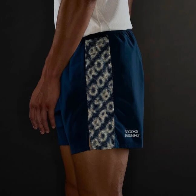 Brooks Dash Reflective Short Men's - Reflective Wordmark Indigo