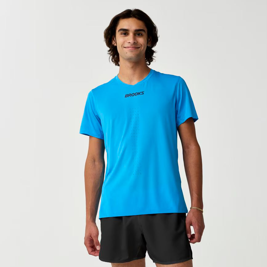 Brooks Dash Cooling Short Sleeve M Cyber Blue