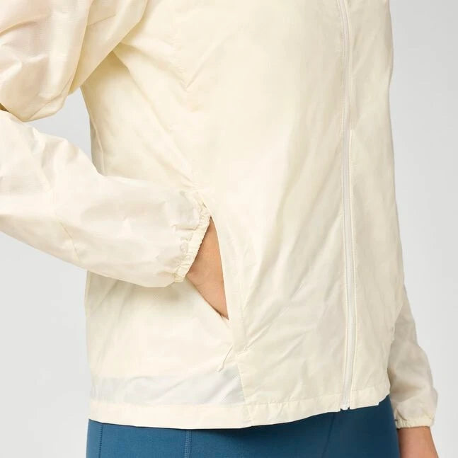 Brooks Canopy Packable Jacket W Reflective - Wordmark Bone