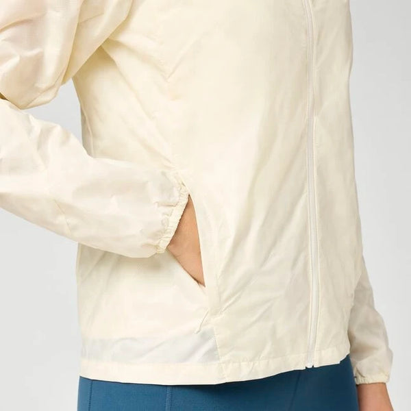 Brooks Canopy Packable Jacket W Reflective - Wordmark Bone