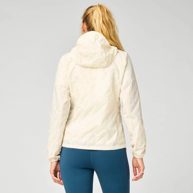 Brooks Canopy Packable Jacket W Reflective - Wordmark Bone