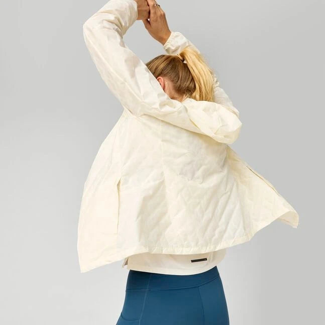 Brooks Canopy Packable Jacket W Reflective - Wordmark Bone