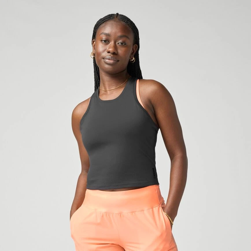 Brooks W Dash Crop Tank Black