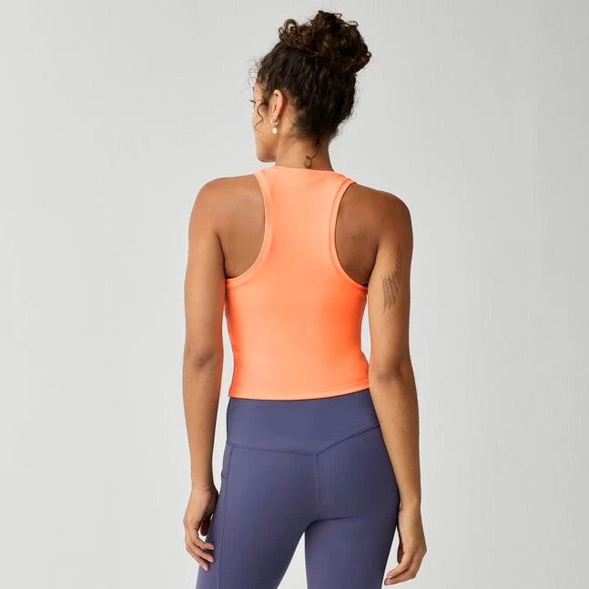 Brooks W Dash Crop Tank Cyber Peach