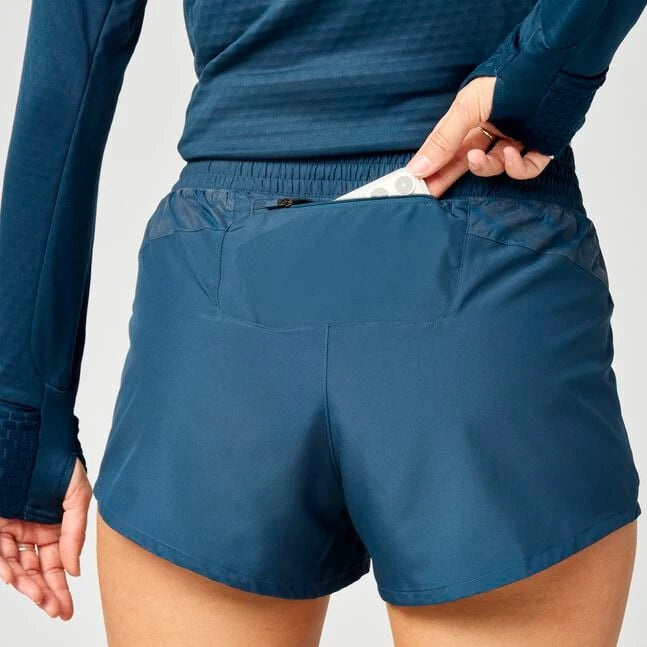 Brooks Dash Reflective Short Women's - Reflective Wordmark Indigo