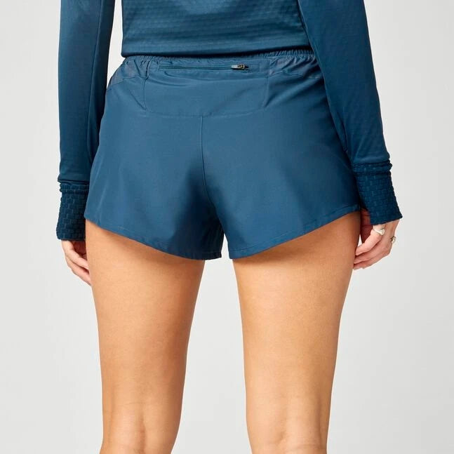 Brooks Dash Reflective Short Women's - Reflective Wordmark Indigo