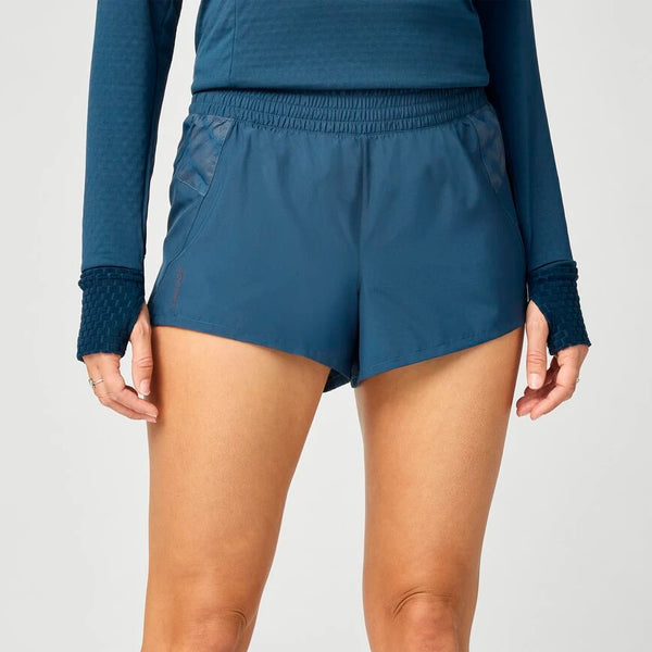 Brooks Dash Reflective Short Women's - Reflective Wordmark Indigo