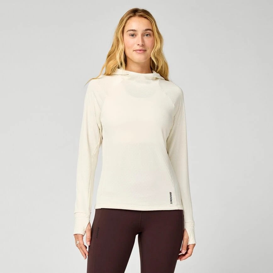 Brooks Momentum Women's Thermal Hoodie Bone