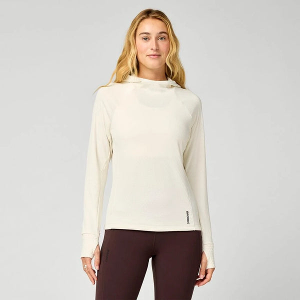 Brooks Momentum Women's Thermal Hoodie Bone