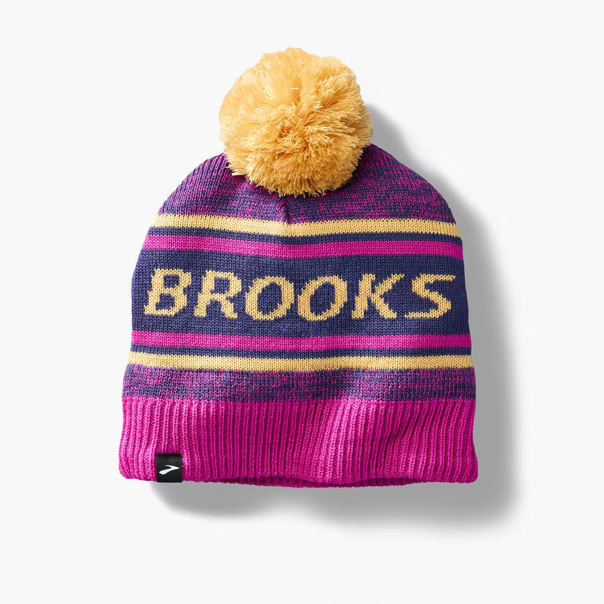 Brooks Heritage Pom Beanie Magenta