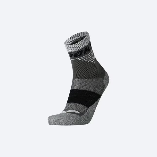 Brooks High Point Crew Sock Blk/Gry