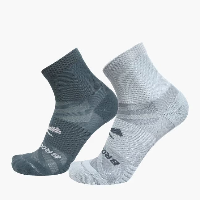Brooks Ghost Lite Quarter Socks 2-Pack Storm & Smoke