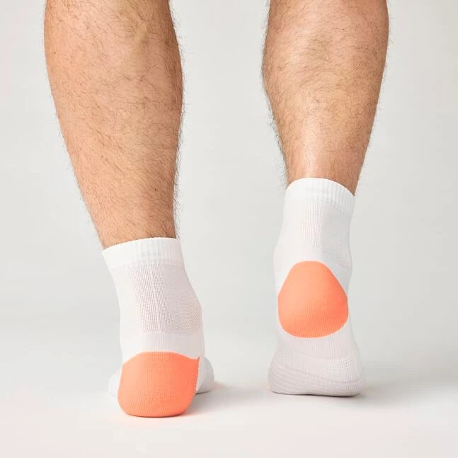 Brooks Ghost Lite Quarter Socks 2-Pack Cyber Peach & White/Peach