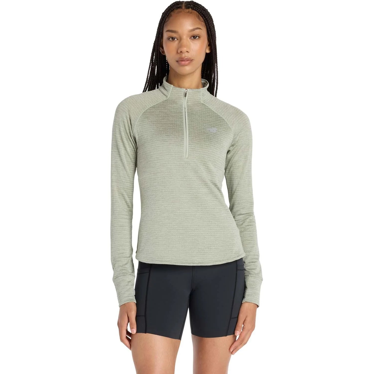 NB Athletic Heat Grid Half Zip Top W Green