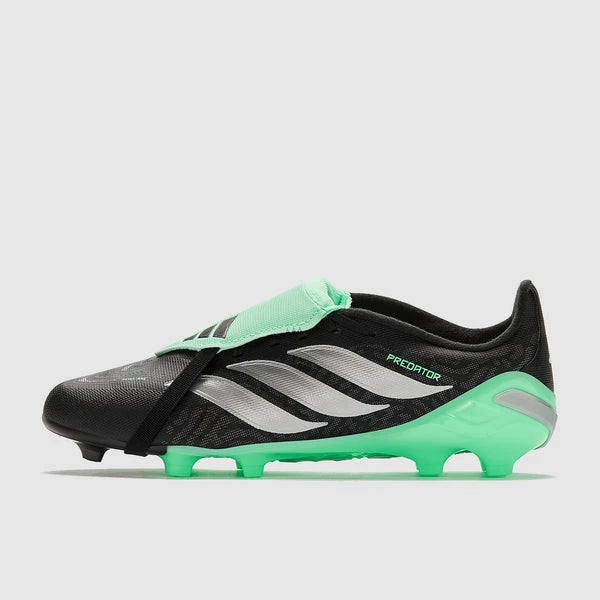 Adidas PREDATOR LEAGUE Fold-Over Tongue FG Soccer Cleats (JR)- Core Black / Silver Metallic